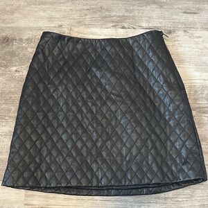 Sunday Best Black Quilted Mini Skirt